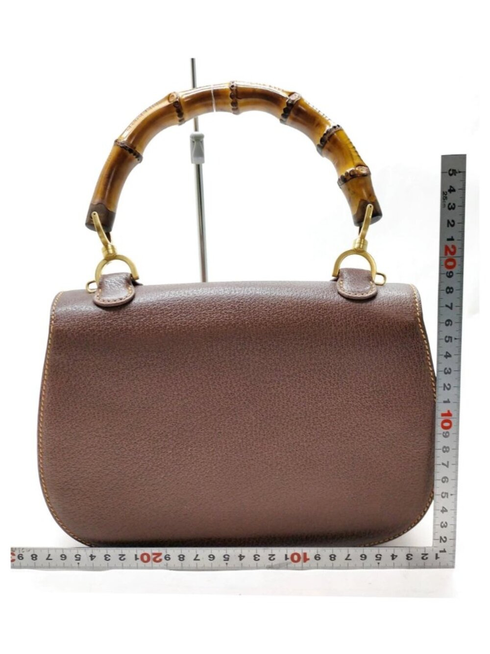 Authentic Gucci Bamboo Top Handle Brown Leather Vintage Bag Handbag Purse - Picture 3 of 16